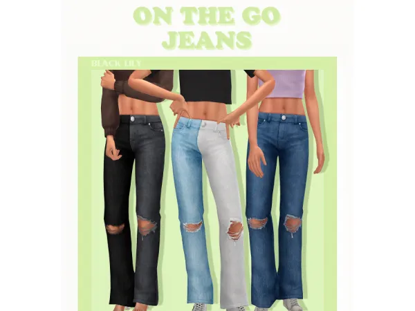 Maxis Match On The Go Jeans by Black Lily - The Sims 4 Custom Content