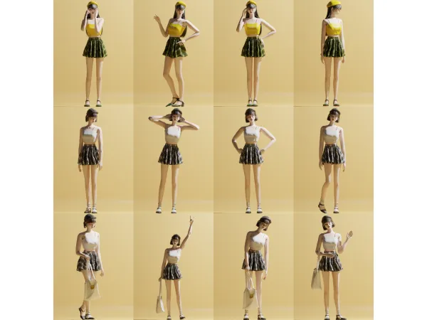Mix [Algu x Ssiat] Smile like a Daisy pose SOLO by simsfinds - The Sims 4 Custom Content