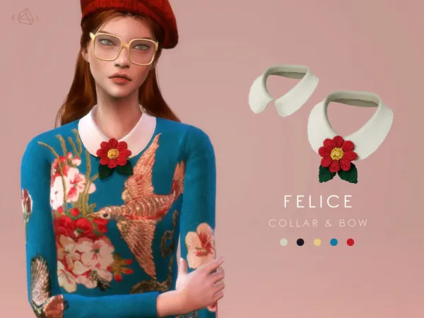 Maxis Match Knit Top Accessory Collar Set FELICE sims by starlord - The Sims 4 Custom Content