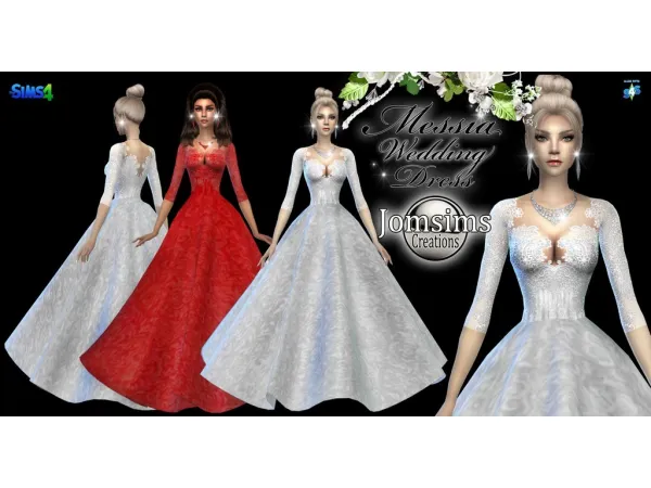 Alpha Messia robe de Mariée by jomsims - The Sims 4 Custom Content