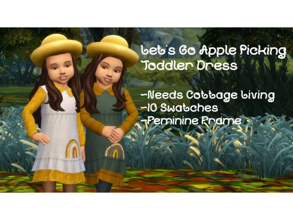 Maxis Match Lets Go Apple Picking Toddler Dress - The Sims 4 Custom Content