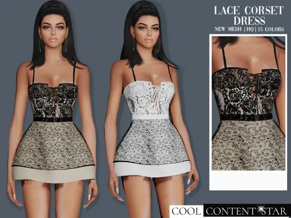 Alpha Corset Dress - The Sims 4 Custom Content