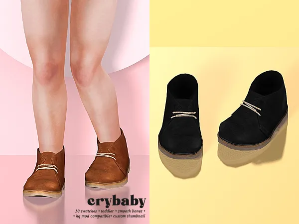 Maxis Match crybaby suede boots (dn) toddler f - The Sims 4 Custom Content