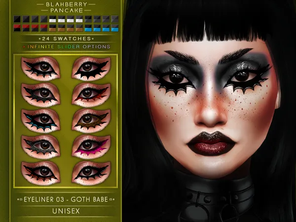 Eyeliner 03 Goth Babe (Unisex) Blahberry Pancake - The Sims 4 Custom Content