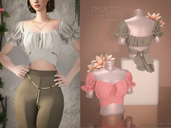 Alpha Emily Top Brsims - The Sims 4 Custom Content