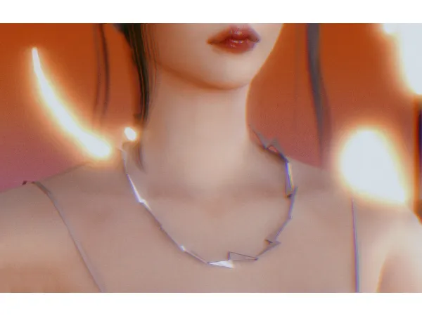 Alpha Lightning Necklace by Chih - The Sims 4 Custom Content