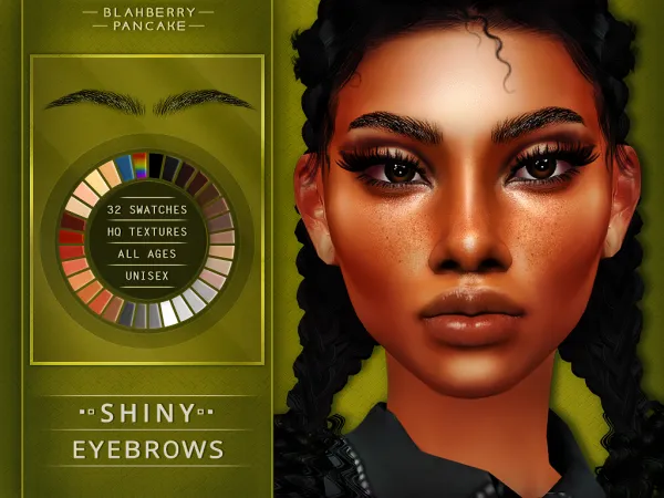 Mix Shiny Eyebrows (unisex all ages) Blahberry Pancake by blahberry-pancake - The Sims 4 Custom Content