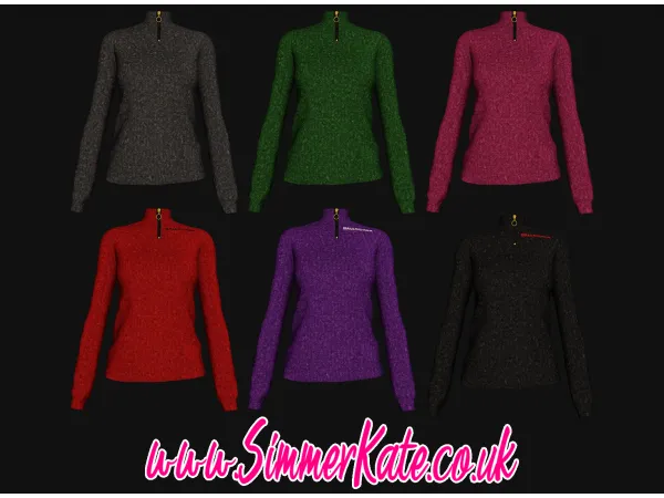 Alpha Zip up turtle neck by simmerkatex - The Sims 4 Custom Content