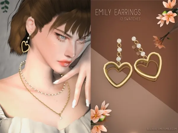 Alpha Emily Earrings BRsims - The Sims 4 Custom Content