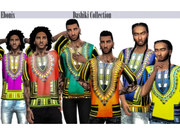 Alpha Ebonix Male Dashiki - The Sims 4 Custom Content