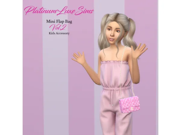 Alpha Chanel Mini Flap Bag Vol2 Kids Accessory by PlatinumLuxeSims - The Sims 4 Custom Content