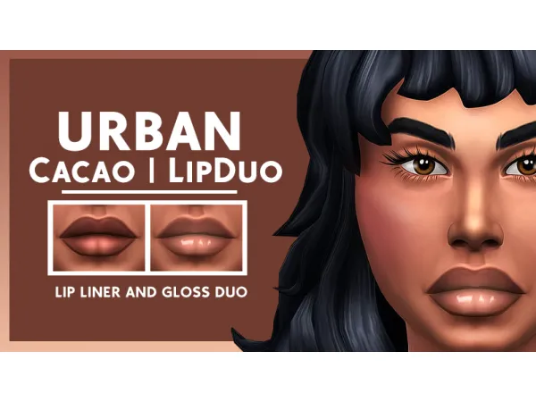 Maxis Match CACAO LINER AND GLOSS DUO URBAN by XURBANSIMSX - The Sims 4 Custom Content