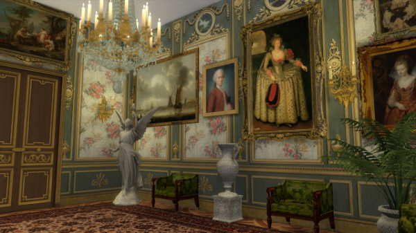 Alpha Marie Antoinette Floral Walls by simsfinds - The Sims 4 Custom Content