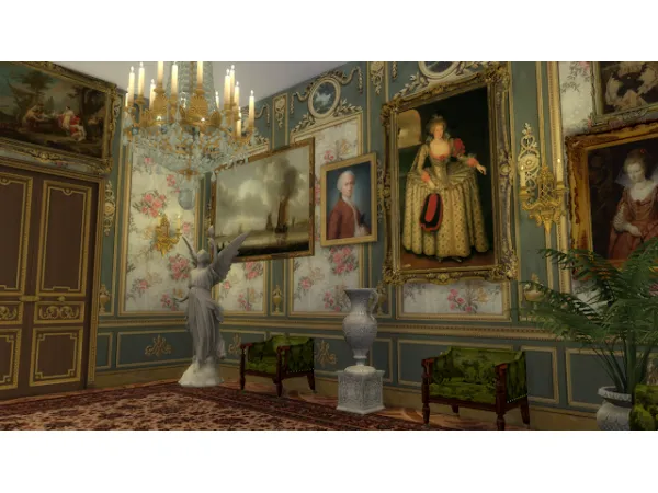 Alpha Marie Antoinette Floral Walls by regalsims - The Sims 4 Custom Content