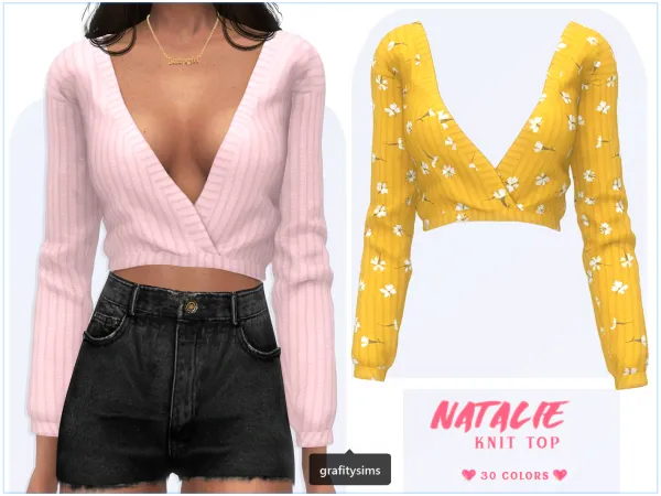 Alpha Natalie Knit Top - The Sims 4 Custom Content