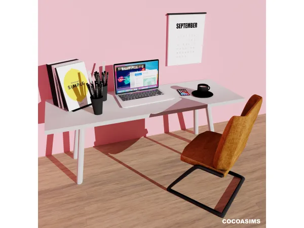 Alpha BAO DESK by COCOASIMS - The Sims 4 Custom Content