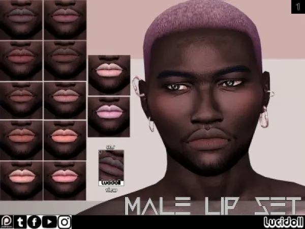 Mix Male Lip Set 1 - The Sims 4 Custom Content