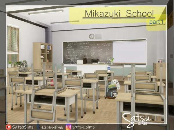 Alpha Mikazuki School Set Part 1 - The Sims 4 Custom Content