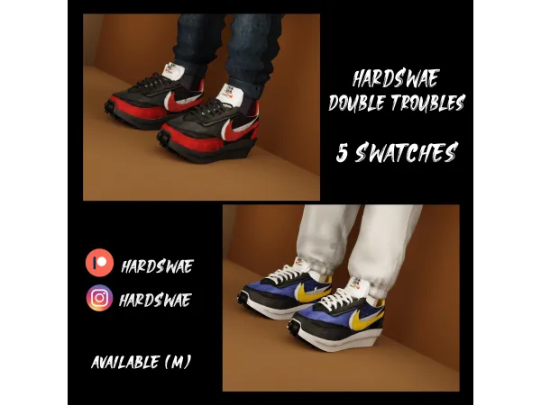 Alpha HARDSWAE DOUBLE TROUBLES x PLATFORMS - The Sims 4 Custom Content