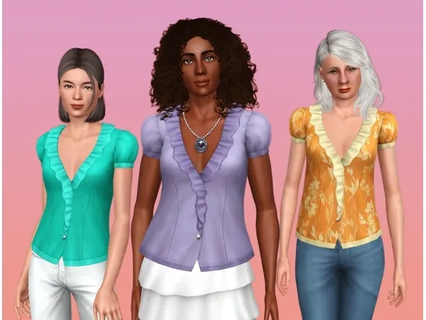 Store Frilly Blouse for teen elder - The Sims 3 Custom Content
