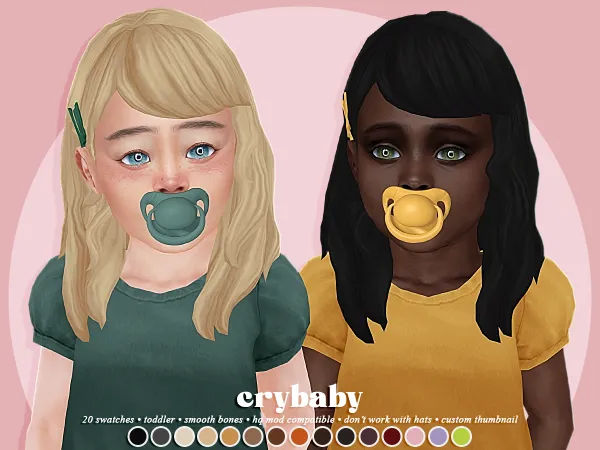 Maxis Match crybaby claire hair clips acc (ah00b) toddler f - The Sims 4 Custom Content