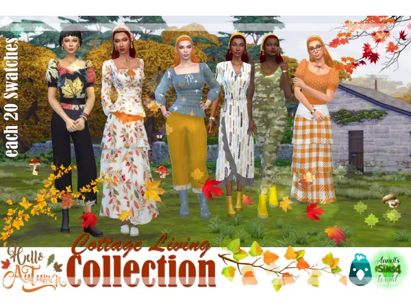 Maxis Match Hello Autumn Collection Cottage Living - The Sims 4 Custom Content