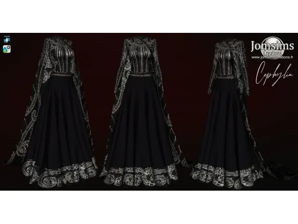 Alpha Cephyliase Robe Avec Cape - The Sims 4 Custom Content
