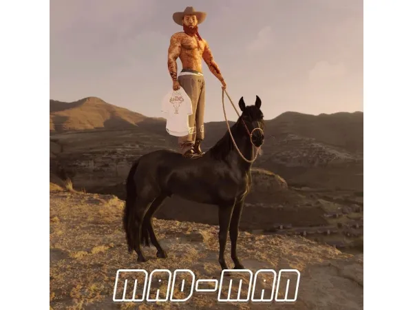 Alpha MAD MAN RODEO bonus gift by Crunchystufff - The Sims 4 Custom Content