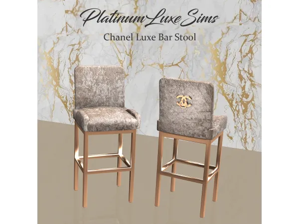 Alpha Chanel Luxe Bar Stool by PlatinumLuxeSims - The Sims 4 Custom Content