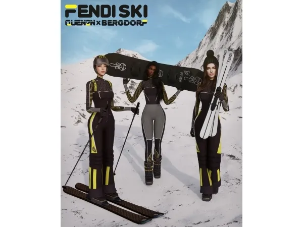 Alpha QUEN2N x BERGDORF FENDI Ski Collection - The Sims 4 Custom Content