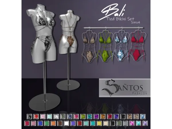 Alpha Bali Tied Bikini Set - The Sims 4 Custom Content