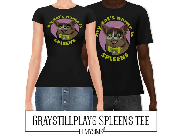 Alpha Graystillplays Spleens Tee MA - The Sims 4 Custom Content