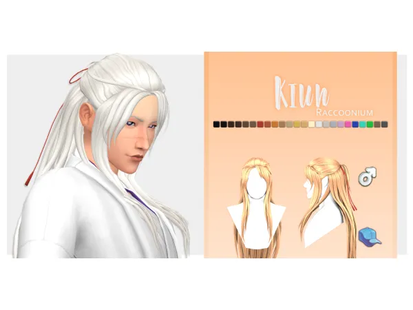 Maxis Match Kiun Takemikazuchi hair by Raccoonium - The Sims 4 Custom Content