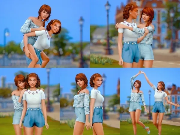 Mix Sisters Pose Pack - The Sims 4 Custom Content