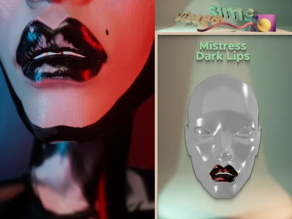 Alpha Mistress Dark Lips - The Sims 4 Custom Content