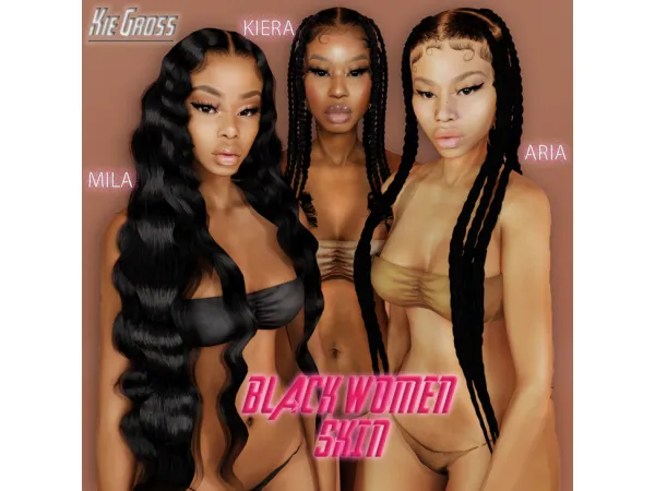Alpha Black Women Skin and Sims by kiegross3 - The Sims 4 Custom Content