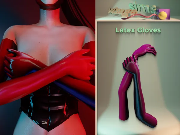 Alpha latex gloves by v1s4g3 - The Sims 4 Custom Content