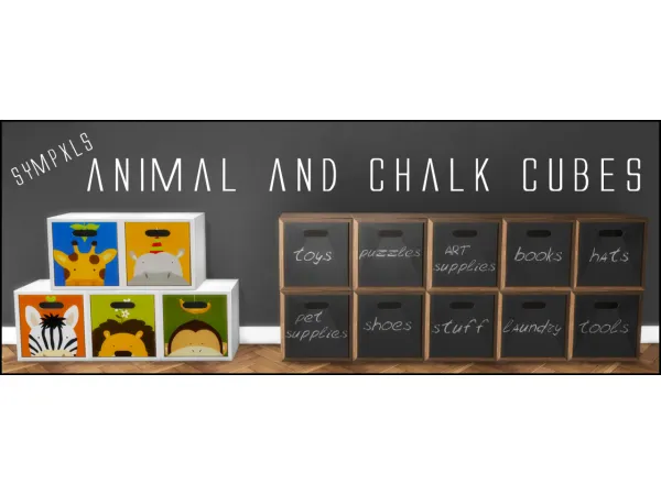 Maxis Match Sympxls Cube Animals Chalk Cubes to conversions by simsfinds - The Sims 4 Custom Content