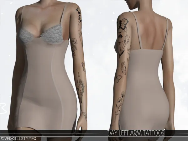 Mix Day left arm tattoos - The Sims 4 Custom Content