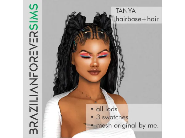Alpha TANYA HAIRBASEHAIR - The Sims 4 Custom Content