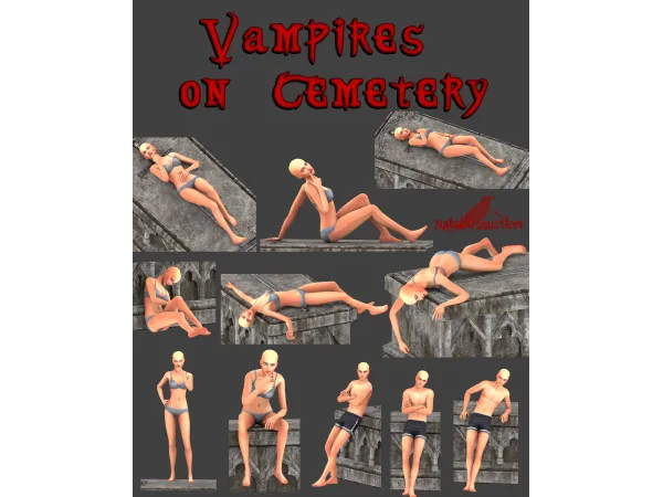 Mix Vampires on cemetery Auditore by Natalia - The Sims 4 Custom Content