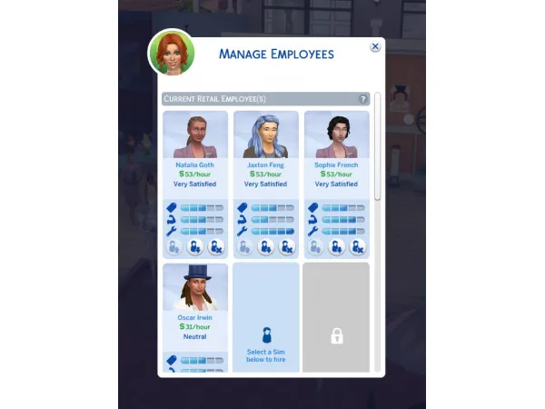 Maxis Match Hire More Retail Employees by Simmiller - The Sims 4 Custom Content