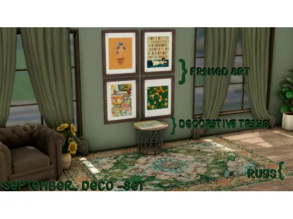 Alpha September Deco Set - The Sims 4 Custom Content