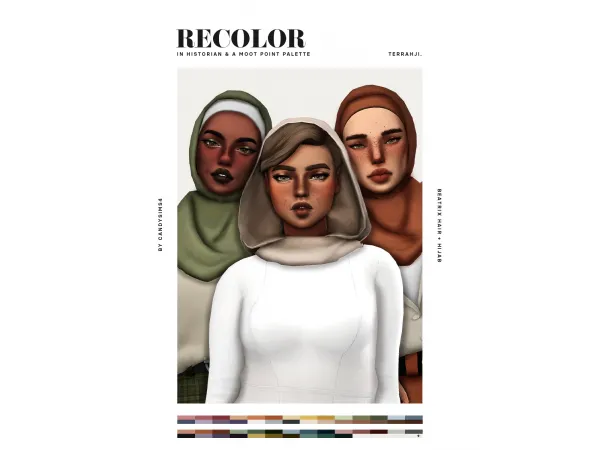 Maxis Match candysims4 Beatrix Hair Hijab - The Sims 4 Custom Content