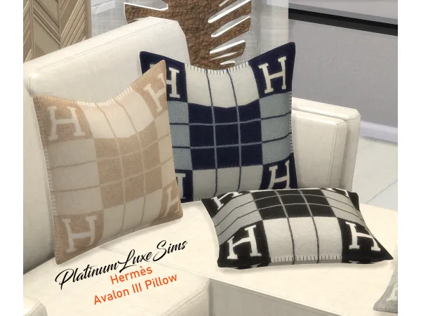 Mix Hermès Avalon III Pillow by PlatinumLuxeSims - The Sims 4 Custom Content