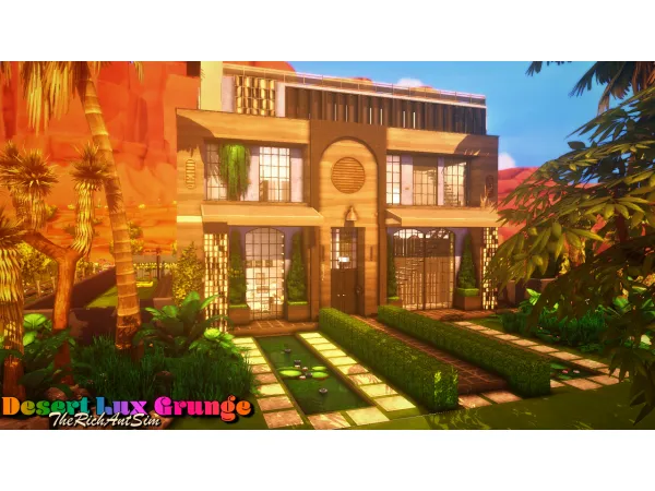 Maxis Match Luxury desert build 30x40 lot 3br 45 baths - The Sims 4 Custom Content