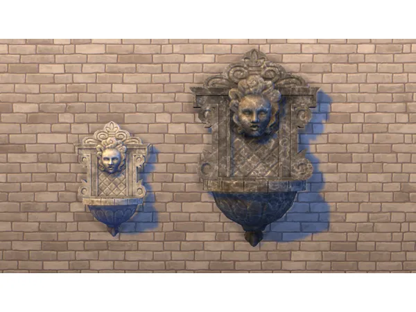 Maxis Match Stone Faced Wall Fountain Overhaul by xordevoreaux - The Sims 4 Custom Content