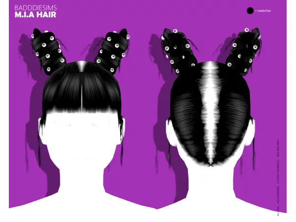 Alpha MIA HAIR ACCESSORY by BADDDIESIMS - The Sims 4 Custom Content