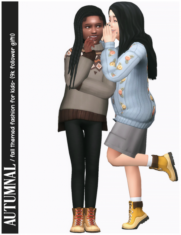 Maxis Match autumnal fall themed fashion for child sims by simsfinds - The Sims 4 Custom Content