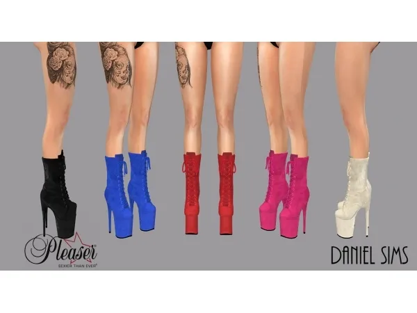 Alpha Pleaser Shoes FLAMINGO 1050FS Boots - The Sims 4 Custom Content